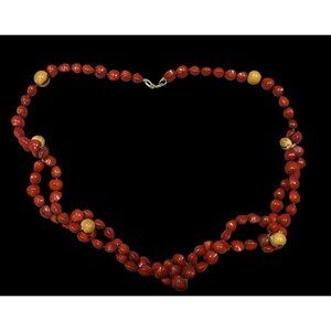 Handmade Fairycore Red Sandalwood Seed Beaded Necklace